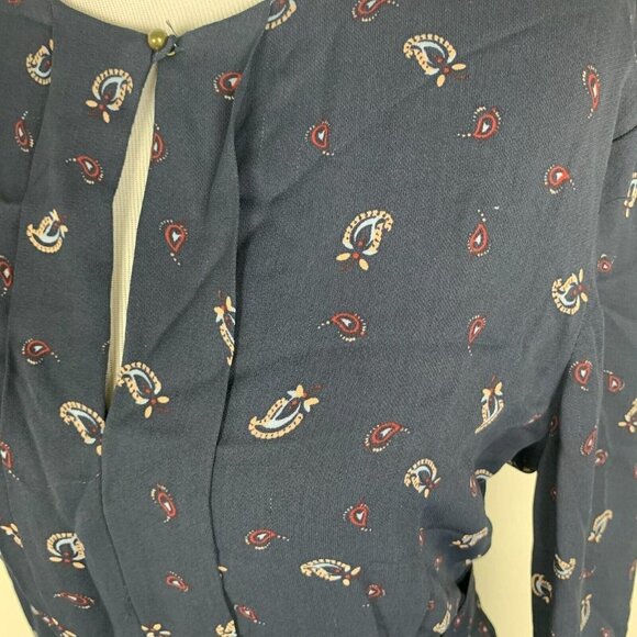 Noa Noa Womens Dress Blue Size 34 Small Long Sleeve Belted Round Neck - Picture 3 of 9